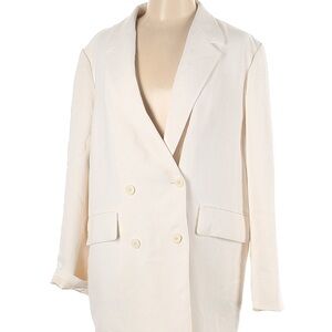 Aritzia Cream Double-Breasted Blazer